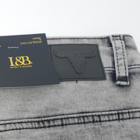 Lucky & Blessed L&B Gray Acid Wash Flare Jeans - Picture 11 of 11